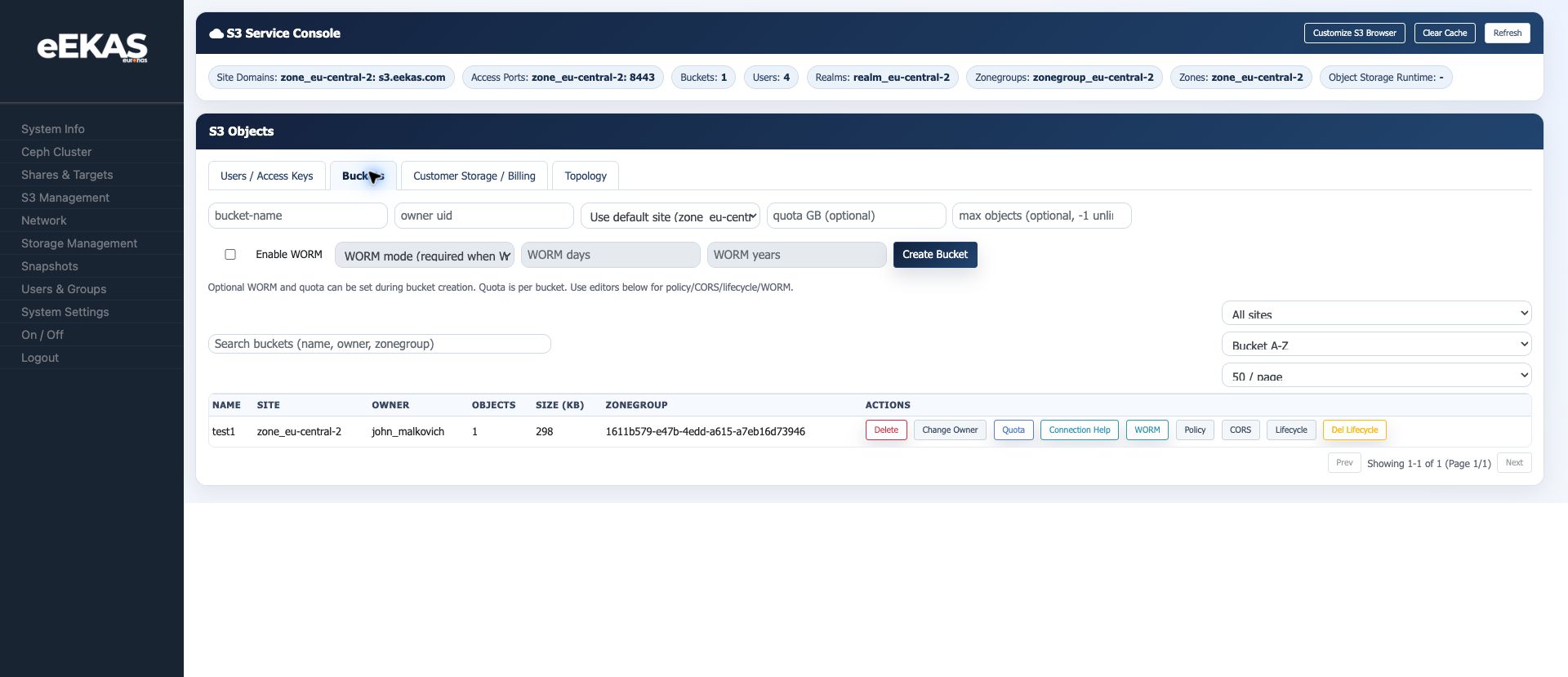 S3 Bucket-Verwaltung